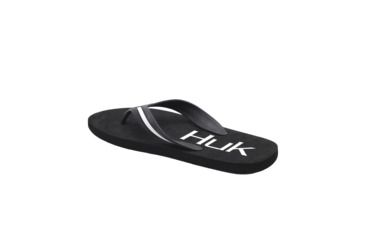 Image of HUK Performance Fishing W Flipster Sandals, Flip Flops - Womens, Black/White, 10, H8633100-001-10