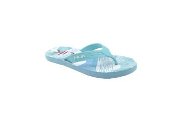Image of HUK Performance Fishing W Flipster Sandals, Flip Flops - Womens, KC Aquabull/Fiery Red, 9, H8633100-445-9