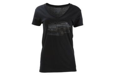 Image of HUK Performance Fishing W Merica Vneck Tops, Short Sleeve - Womens, Black, Large, H6100015-001-L
