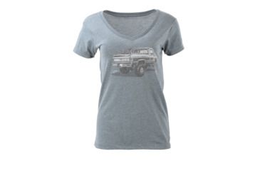 Image of HUK Performance Fishing W Merica Vneck Tops, Short Sleeve - Womens, True Grey Heather, Large, H6100015-035-L
