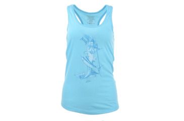 Image of HUK Performance Fishing W Mother Ocean Racer Tank Tops - Womens, Tahiti Blue Heather, Large, H6100016-435-L