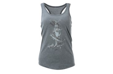 Image of HUK Performance Fishing W Mother Ocean Racer Tank Tops - Womens, True Grey Heather, Large, H6100016-035-L