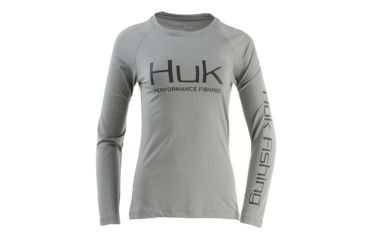 Image of HUK Performance Fishing W Pursuit Vented LS Tops, Long Sleeve - Womens, Grey, Large, H6120022-020-L