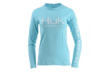 Image of HUK Performance Fishing W Pursuit Vented LS Tops, Long Sleeve - Womens, Tahiti Blue, Extra Small, H6120022-430-XS