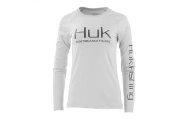 Image of HUK Performance Fishing W Pursuit Vented LS Tops, Long Sleeve - Womens, White, Extra Small, H6120022-100-XS