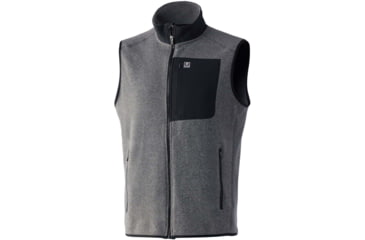 Image of HUK Performance Fishing Waypoint Fleece Vest - Men's, Large, Charcoal Heather, H1300077-027-L