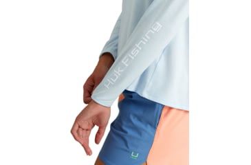 Image of HUK Performance Fishing Waypoint Flow Crew Shirt - Womens, Ice Water, M, H6120127-476-M