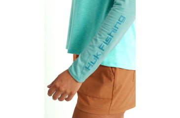 Image of HUK Performance Fishing Waypoint Flow Crew Shirt - Womens, Marine Blue, XL, H6120127-372-XL