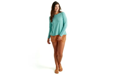 Image of HUK Performance Fishing Waypoint Flow Crew Shirt - Womens, Marine Blue, XL, H6120127-372-XL