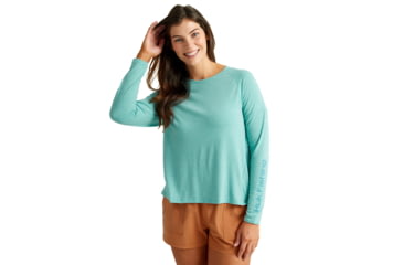 Image of HUK Performance Fishing Waypoint Flow Crew Shirt - Womens, Marine Blue, XL, H6120127-372-XL