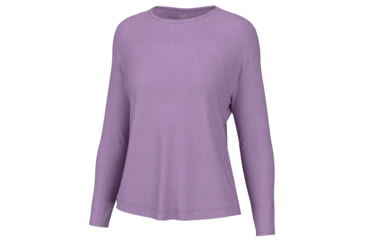 Image of HUK Performance Fishing Waypoint Flow Crew Shirt - Womens, Sheer Lilac, XS, H6120127-536-XS