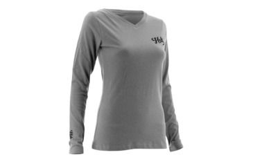 Image of HUK Performance Fishing Womens Logo Long Sleeve Shirt, Grey, Extra Small, H6100011-020-XS