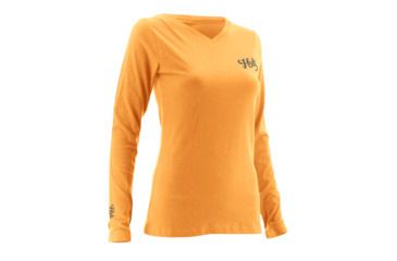 Image of HUK Performance Fishing Womens Logo Long Sleeve Shirt, Light Orange, Extra Small, H6100011-830-XS