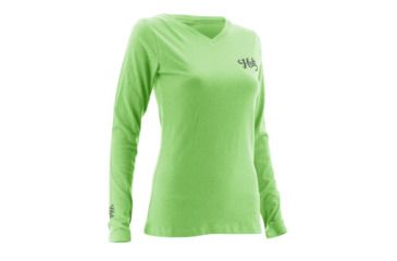 Image of HUK Performance Fishing Womens Logo Long Sleeve Shirt, Lime Aid, Extra Small, H6100011-330-XS