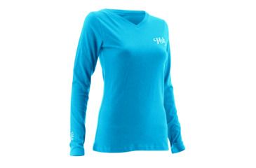 Image of HUK Performance Fishing Womens Logo Long Sleeve Shirt, Tahiti Blue, Extra Large, H6100011-430-XL