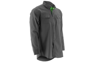 Image of HUK Phenom Long Sleeve Woven Shirt, Charcoal, Medium H1500005CGYM
