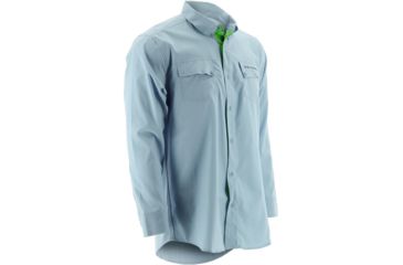 Image of HUK Phenom Long Sleeve Woven Shirt, Ice Blue, Large H1500005IBLL