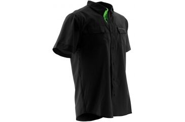 Image of HUK Phenom Short Sleeve Woven Shirt, Black, XXXL H1500002BLKXXXL