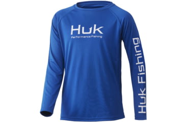 Image of HUK Performance Fishing Pursuit L/S Shirt - Kids, Huk Blue, YM, H7120064-457-YM