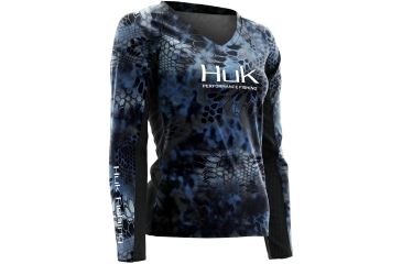 Image of HUK Womens Kryptek Long Sleeve Icon Shirt, Kryptek Neptune H1200075NEPXS