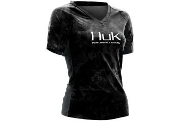 Image of HUK Womens Kryptek Short Sleeve Icon Shirt, Kryptek Typhon H1200077TYNXS