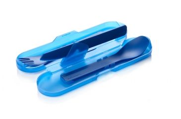 Image of Human Gear GoBites Utensil, Trio with Case, Blue, HG0422