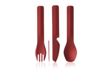 Image of Human Gear GoBites Utensil, Trio with Case, Red, HG0423
