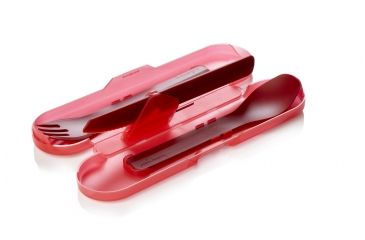 Image of Human Gear GoBites Utensil, Trio with Case, Red, HG0423