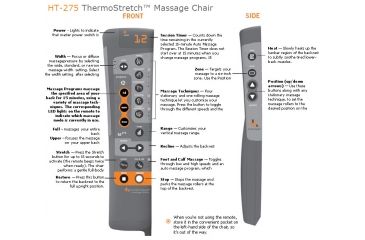 Image of Human Touch HT-275 ThermoStretch Massage Chair - Remote Control features