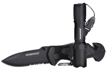 Image of Campco Rescue Combo Folding Knife, 3.25 in Blade, Stainless Steel, Black, HMVKCER1