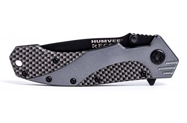 Image of Humvee Recon Serrated Blade with Pocket Clip and Spring Assist, Black and Green Grey HMV-KTR-06
