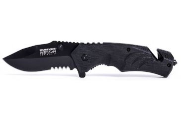 Image of Humvee Recon Serrated Blade with Pocket Clip and Spring Assist, Black HMV-KTR-15