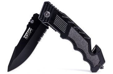 Image of Humvee Recon Serrated Blade with Rear Glass Breaker, Black HMV-KTR-13