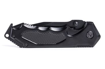 Image of Humvee Recon Serrated Blade with Thumb Stud, Black HMV-KTR-04