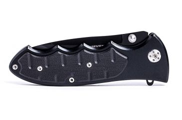 Image of Humvee Recon Serrated Blade with Thumb Stud, Black HMV-KTR-05
