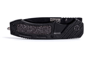Image of Humvee Recon Serrated Blade with Thumb Stud, Black HMV-KTR-09