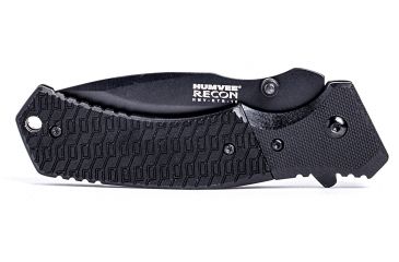 Image of Humvee Recon Serrated Blade with Thumb Stud, Black HMV-KTR-10