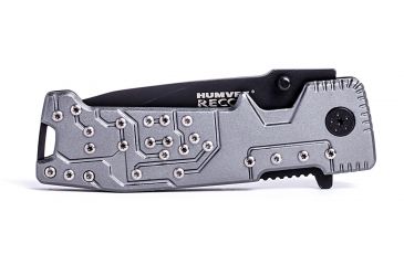 Image of Humvee Recon Steel Blade with Pocket Clip and Spring Assist, Black and Green Grey HMV-KTR-07