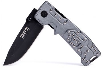 Image of Humvee Recon Steel Blade with Pocket Clip and Spring Assist, Black and Green Grey HMV-KTR-07