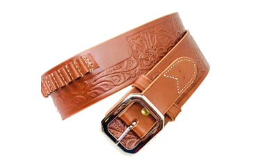 Image of Hunter Company Embossed Cowboy Belt w/ Cartridge Loops, .22 Caliber, Chestnut Tan, Large, Chestnut Tan, 1085-122L