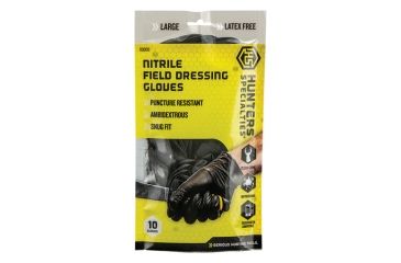 Image of Hunters Specialties Nitrile Field Dressing Gloves, Black, Pack of 10, 100047