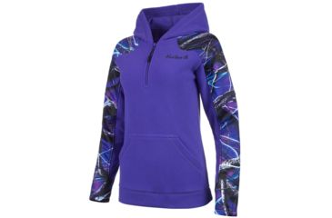 Image of Huntworth 2-Tone Anti-Pill Fleece 1/4 Zip Hoodie - Womens, Violet/Huntworth Ultraviolet, Extra Large E-958-W-31UV/VT-XL