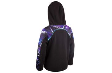 Image of Huntworth 2-Tone Fleece 1/4 Zip Pullover Hoodie Girls, Ultraviolet/ Black, Large E-904-YG-31UV/BK-L