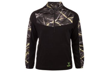 Image of Huntworth Anti-pill Fleece 1/4 Zip Pullover - Mens, Black/Huntworth Kinetic, 2XL, E-957-BK/KN-2XL