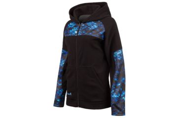 Image of Huntworth Anti-Pill Fleece Hooded Jacket - Womens, Phathom Mystique/Black, Extra Large, E-963-W-MYS/BK-XL