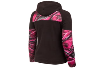 Image of Huntworth Camo Anti-Pill Fleece Hooded Jacket - Womens, Black / Passion, Small, E-963-W-31PA/BK-S