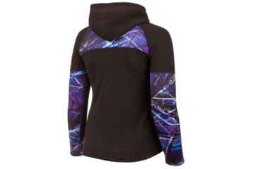 Image of Huntworth Camo Anti-Pill Fleece Hooded Jacket - Womens, Black / Ultraviolet, Large, E-963-W-31UV/BK-L