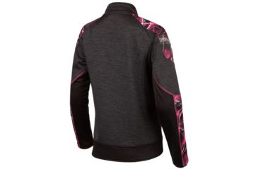 Image of Huntworth Heather Performance Fleece Jacket - Womens, Heather Black/Huntworth Passion, Medium E-9101-W-HK/PA-M