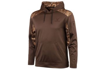 Image of Huntworth Lifestyle Performance Fleece Hoodie - Mens, Brown/Marshland, 2XL E-924-BN/WF-2XL