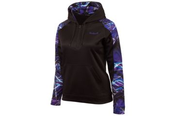 Image of Huntworth Lifestyle Performance Fleece Hoodie - Womens, Black/Huntworth Ultraviolet, Small, E-977-W-31BK/UV-S